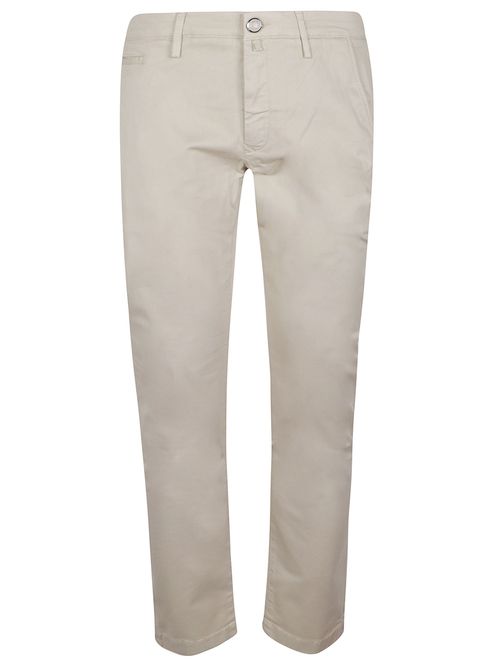 Straight Leg Trousers with Button Fastening