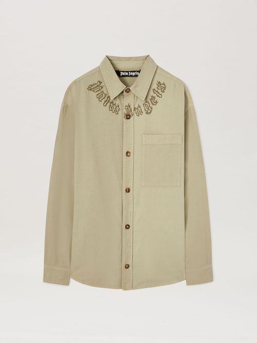 Gd Neck Logo Overshirt Man  Camel