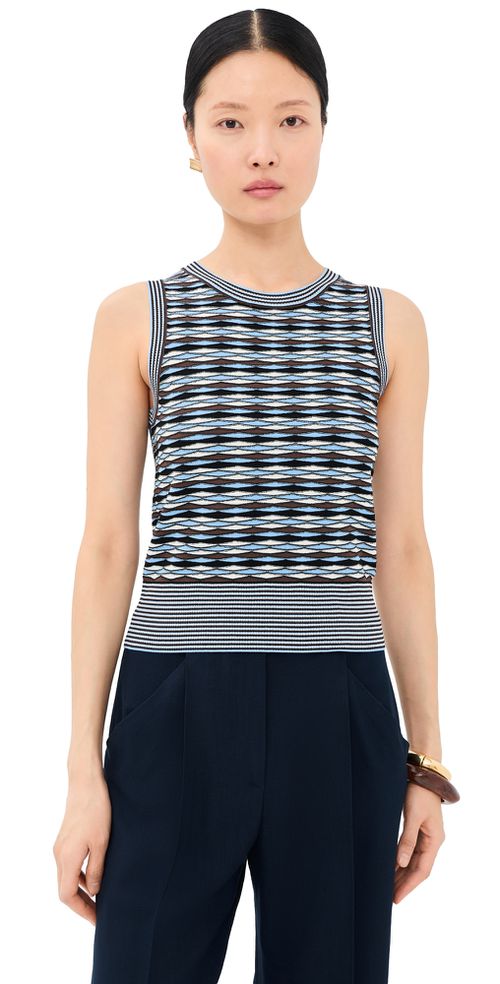 Cropped Jerrel Knit Tank Blue Jay Multi