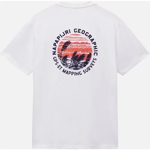 Men's Napapijri S-Vignoni T-Shirt - White Heron - Size: Regular/40