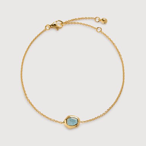 Gold Odyssey Fine Chain Bracelet Aquamarine
