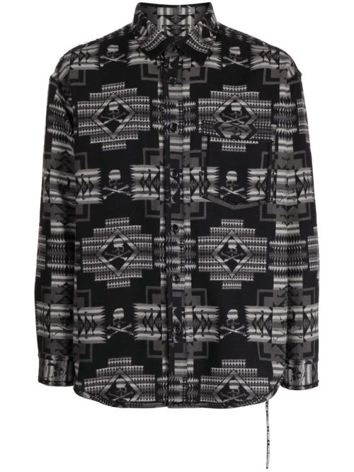 Chimayo jacquard cotton shirt - Black