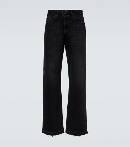 Mid-rise straight jeans