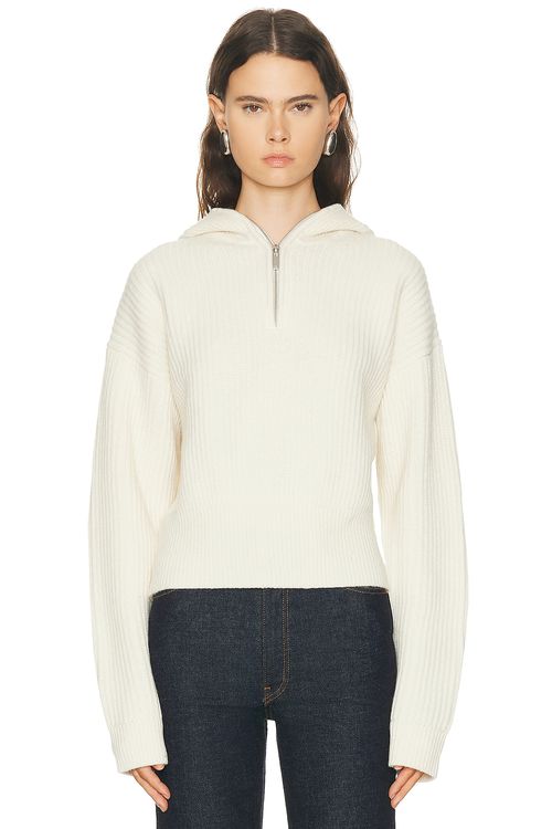 Helmut Lang Balaclava Hoodie in Ivory - Ivory. L also in