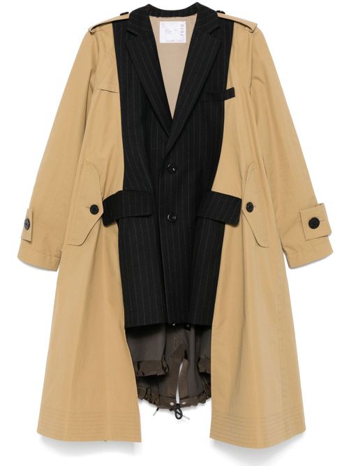 Panel-detailed trench coat - Brown