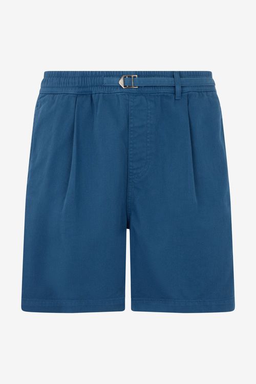 Blue Pleated Bermuda Shorts