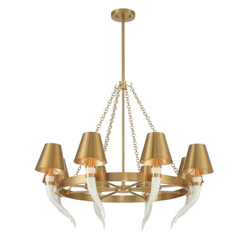 Hearne 8-Light Chandelier in Warm Brass by Dann Foley