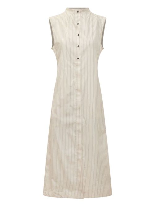 Pinstripe sleeveless dress - Neutrals