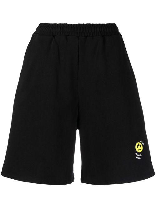 Logo-print detail shorts - Black