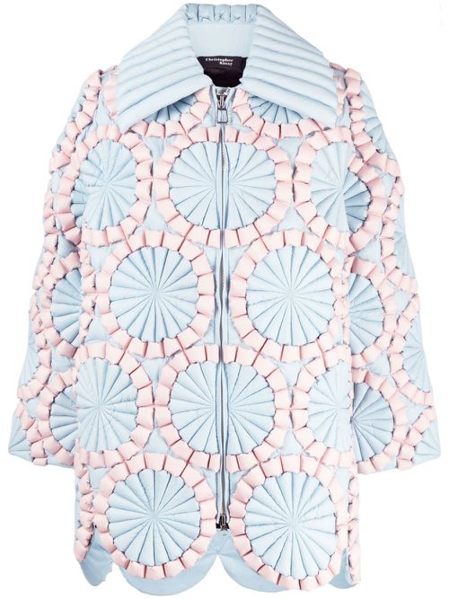 Fireworks spread-collar padded jacket - Blue