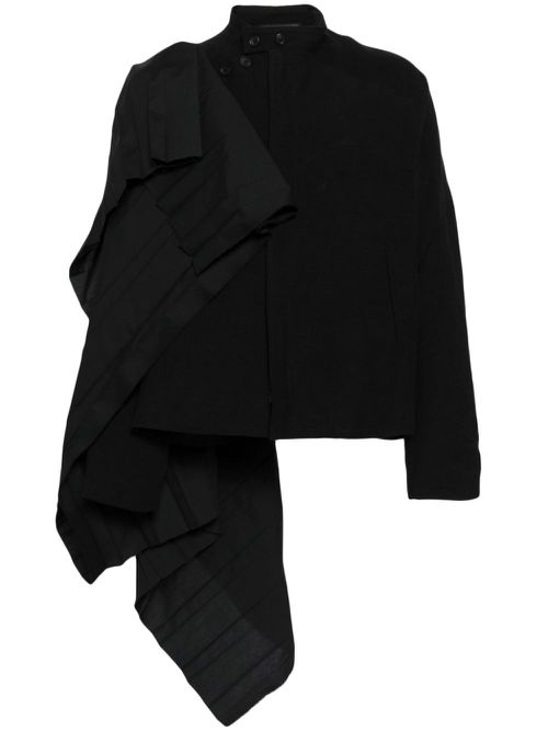 Yohji Yamamoto layered asymmetric bomber jacket - Schwarz