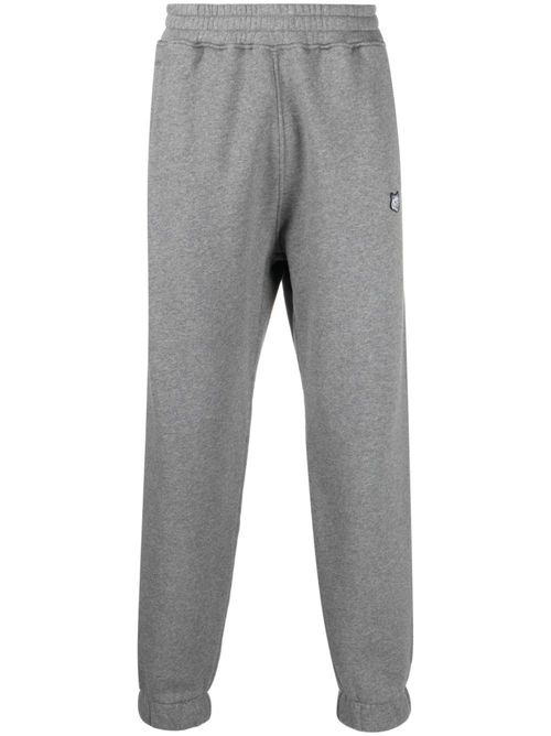 Elasticated-waistband cotton track pants - Grey