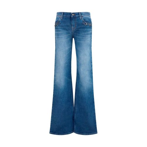 Horsebit Flared Jeans — Blue