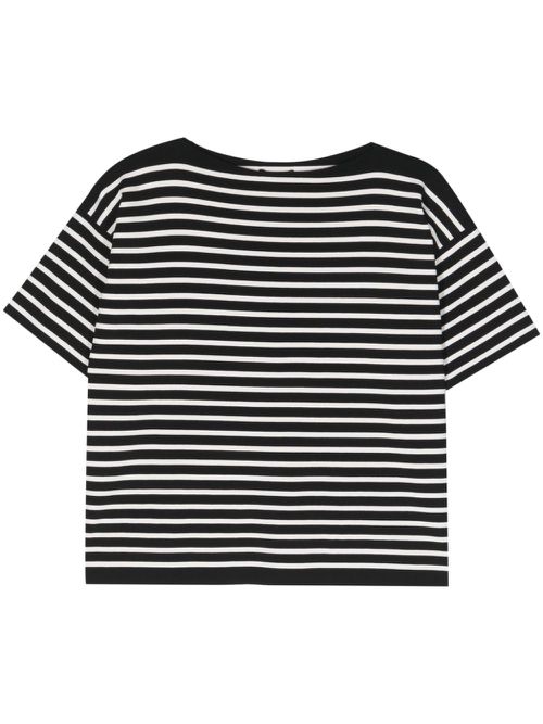 Striped round-neck T-shirt - Black