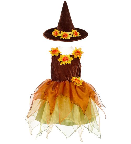 Souza Costume - Witch - Sabrina - Brown/Orange - Souza - 8-10 Y 128-140 - Costume