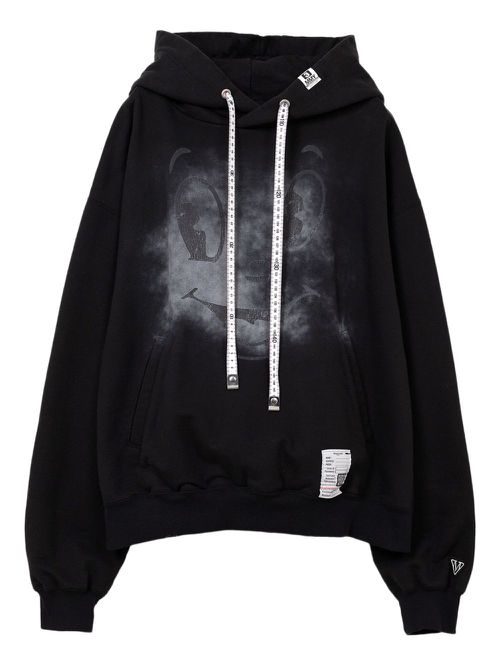 Happy Face-print hoodie - Black