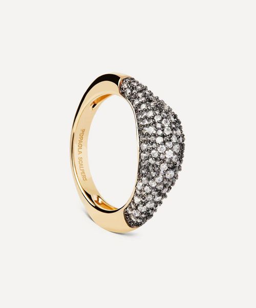 18ct Gold-Plated Pave Duna Ring 50 Luxury Christmas Gift / Present