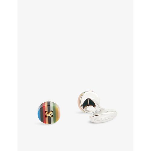 Mens ED Button Zinc-plated copper and Resin Cufflinks