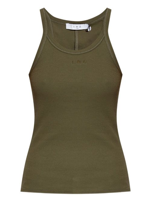 Ribbed logo tank top - Green