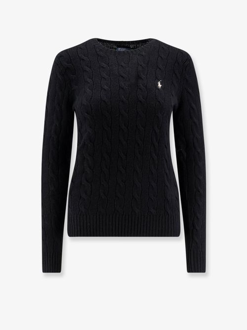 Cable-Knit Wool and Cashmere Sweater — Black