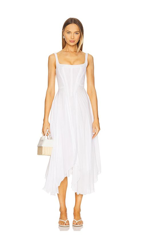 Understated Leather Honey Moon Dress in White.  XS. Also in