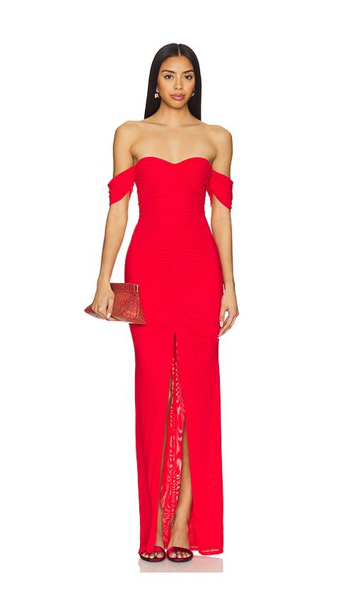 MAJORELLE ABENDKLEID SIMONE in Red. Größe XXS. Also in M