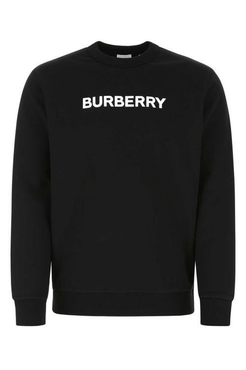 Logo-Embroidered Cotton Sweatshirt — Black