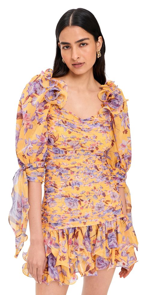 Peony Mini Dress Yellow