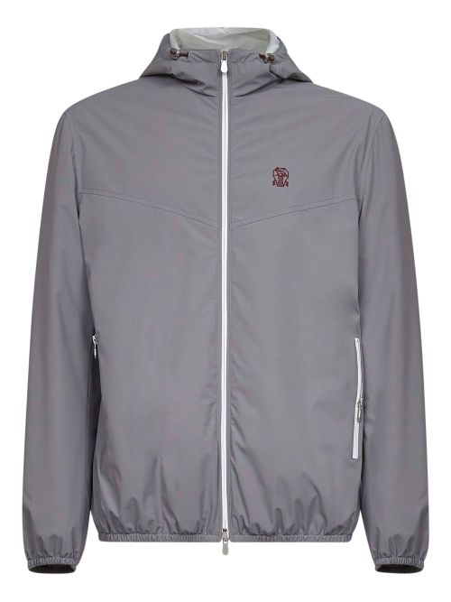 Hooded zip-front jacket - Blue