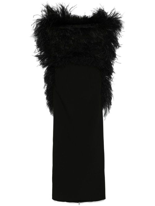 Feathered Midi Dress