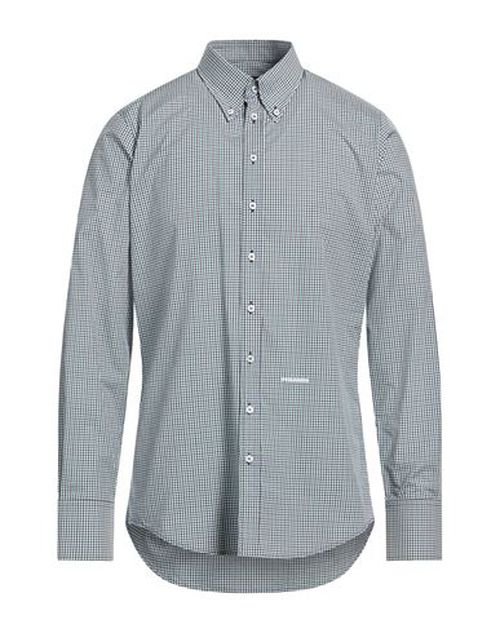 Man Shirt Green Size 44 Cotton