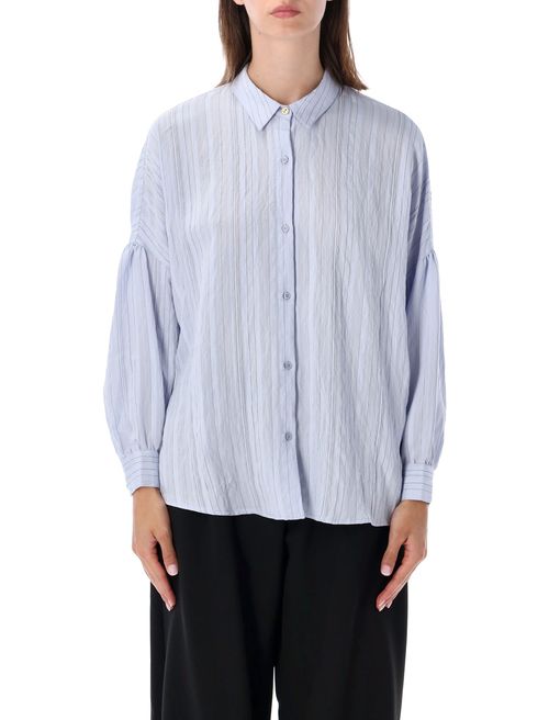 Pleated Button-Front Shirt