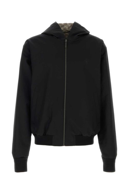 Black Logo Hood Jackets