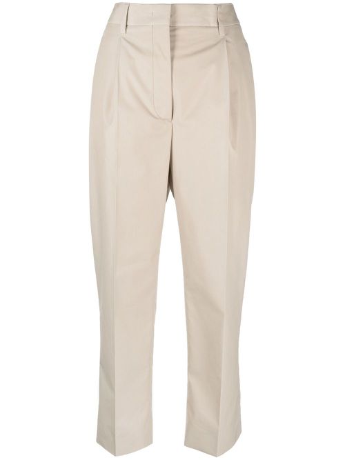 Cropped tailored trousers - Neutrals
