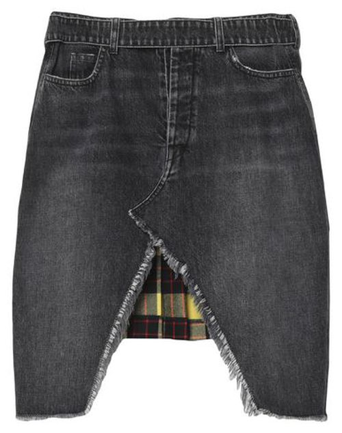 Ben Taverniti Unravel Project Woman Denim skirt Black Size 2 Cotton, Virgin Wool