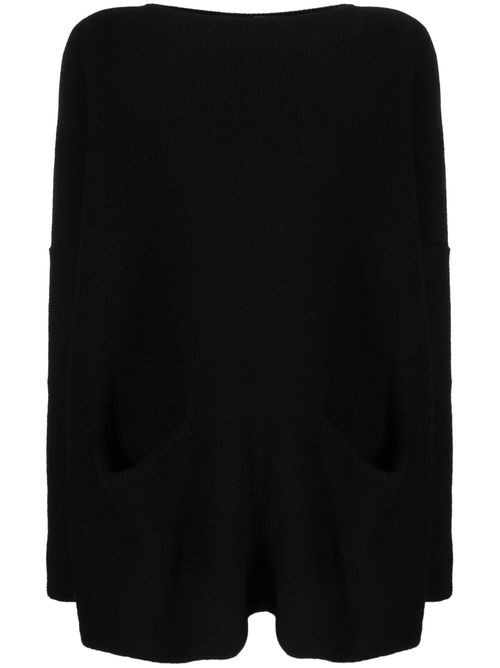 - Boat Neck Cotton Sweater