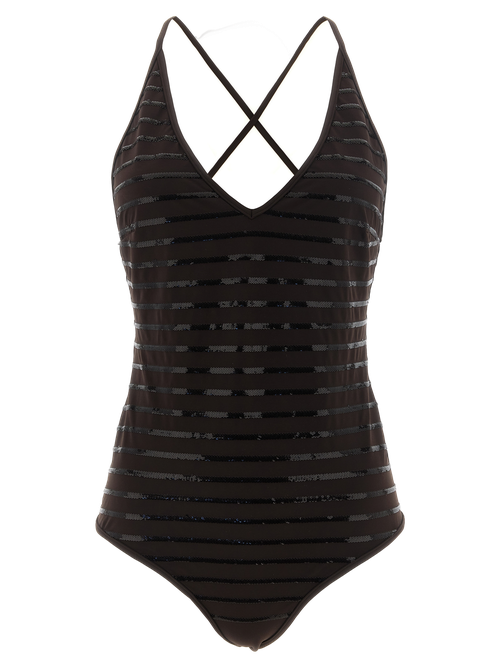 One-Piece Swimsuit — Brown