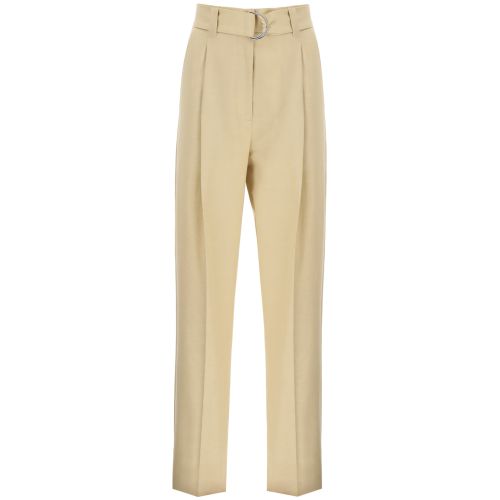 Belted straight-leg trousers - Neutrals