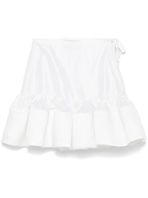 Silk mini skirt - White