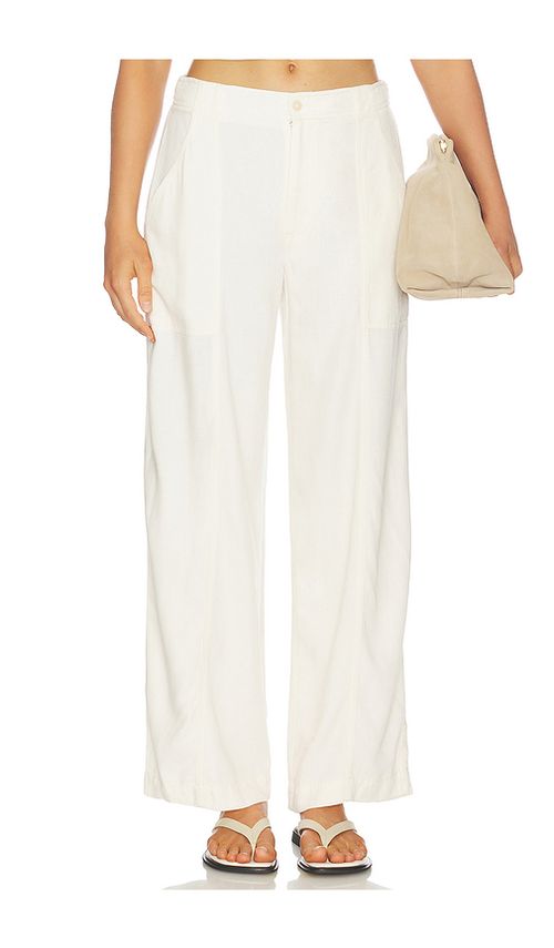 SIMKHAI Langston Linen Utility Pant in Ecru. 10 also