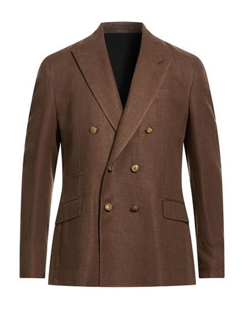 Man Blazer Brown Size 40 Linen, Wool