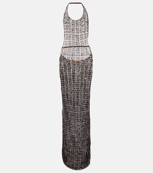 Aya Muse Cutout sequined maxi dress