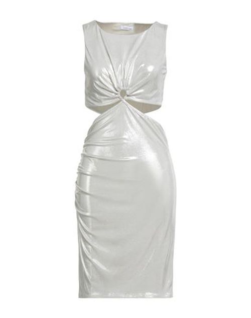 Woman Mini dress Silver Size 2 Polyester, Elastane
