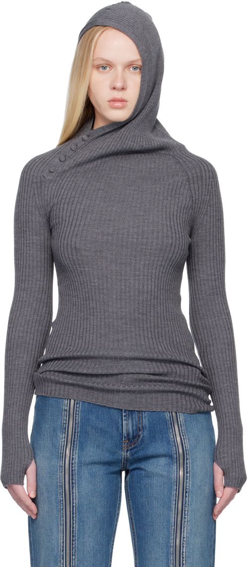 Gray Asymmetric Hoodie
