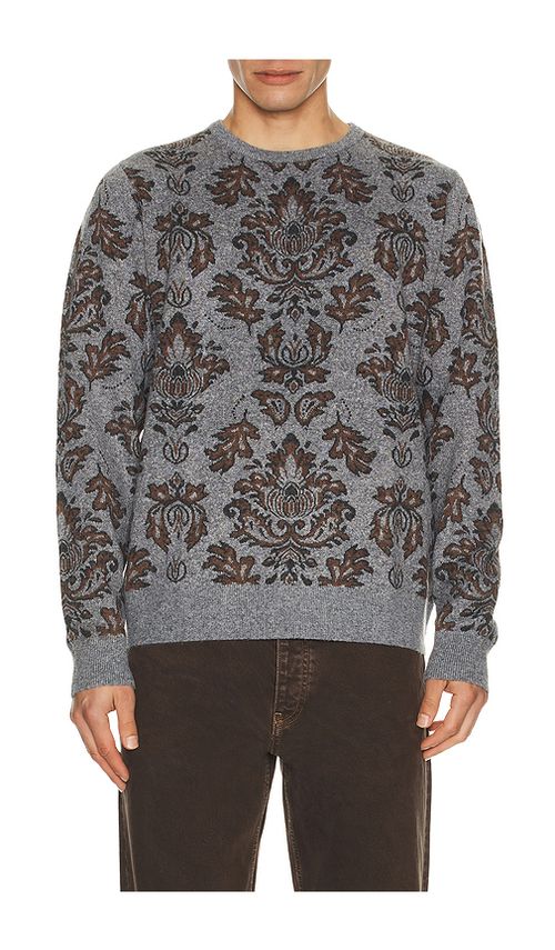 Rhythm Demask Knit Sweater in Grey. L. Also in S, M, XL/1X