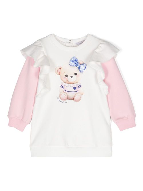Teddy-bear ruffled sweatshirt - Neutrals