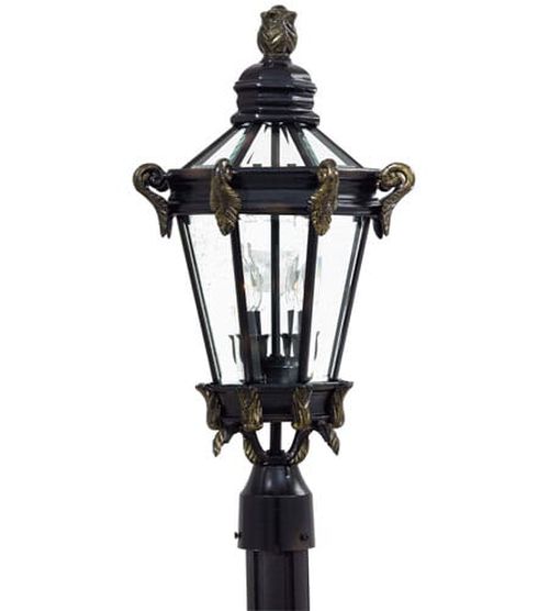 Stratford Hall 2-Light 24" Outdoor Post Light in Heritage with Gold Highlight