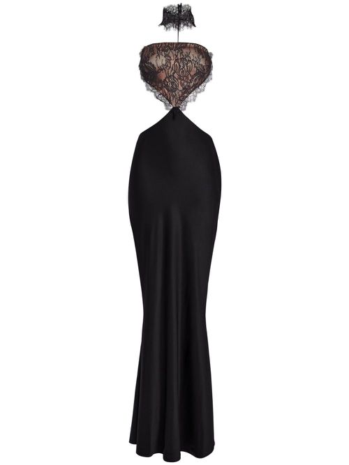 Lucie lace cut-out gown - Black