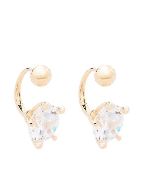 Crystal half-hoop earring - Gold
