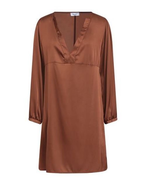 Woman Mini dress Brown Size 8 Polyester, Elastane